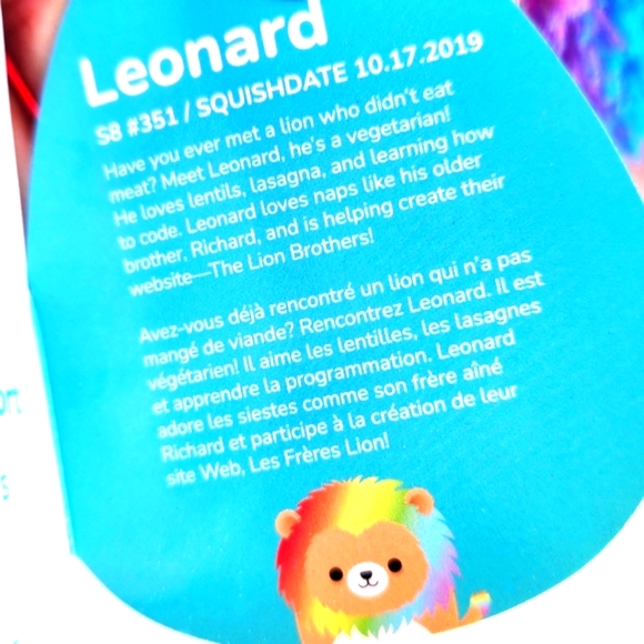 LEONARD 🦁 Rainbow Lion Original Squishmallows by Kelly Toy NWT - Picture 4 of 8